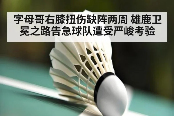 字母哥右膝扭伤缺阵两周 雄鹿卫冕之路告急球队遭受严峻考验